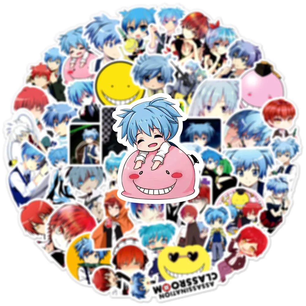 50개 애니메이션 암살교실 그래피티 클래식 스티커 물로 제거 가능한 트롤리 박스 데칼 홈 데코