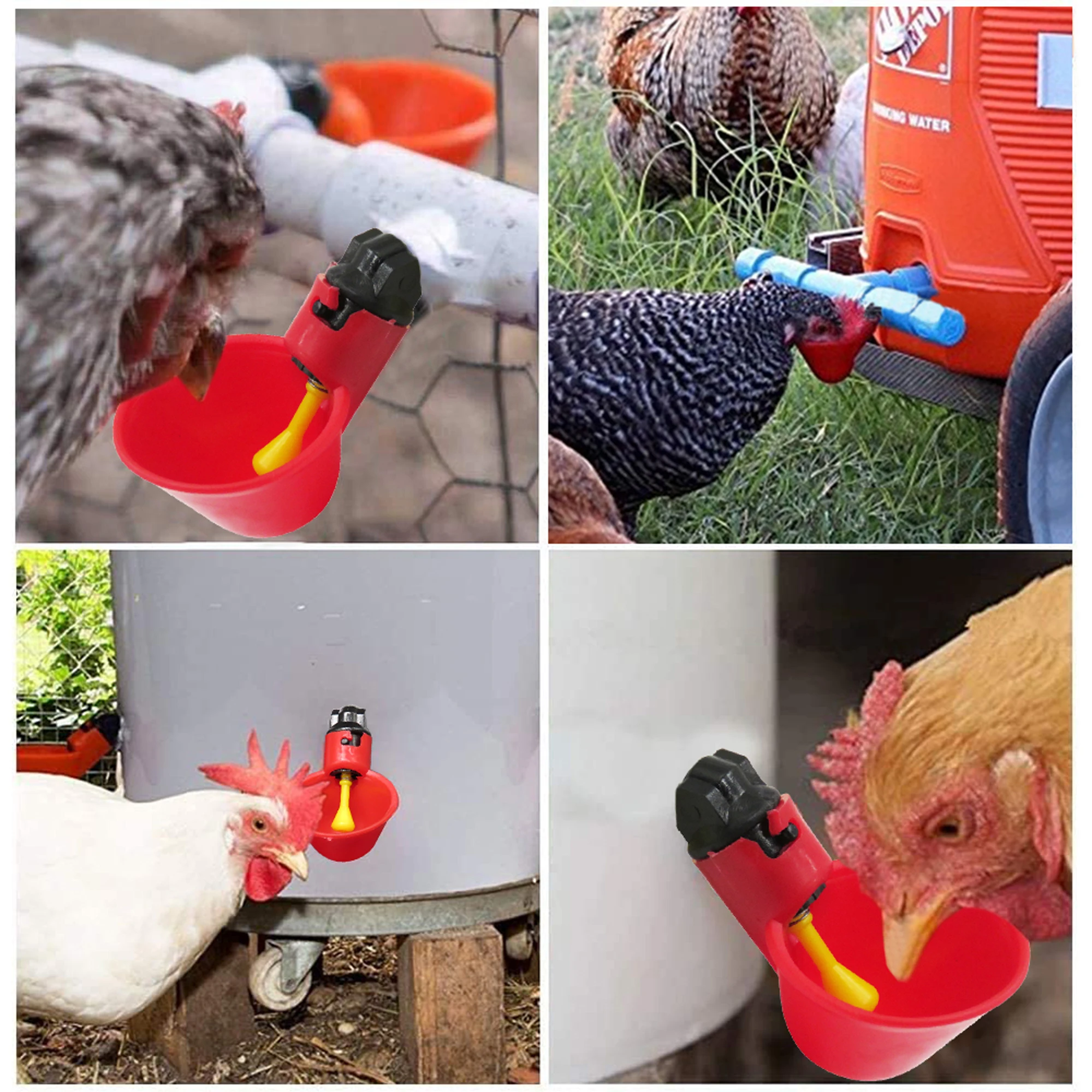5/50 Pcs Chicken Quail Automatic Drinking Cup 9mm Interface Poultry Bird Drinking Bowl Suitable for Farm Chicken Farm Waterer poultry drinking cups