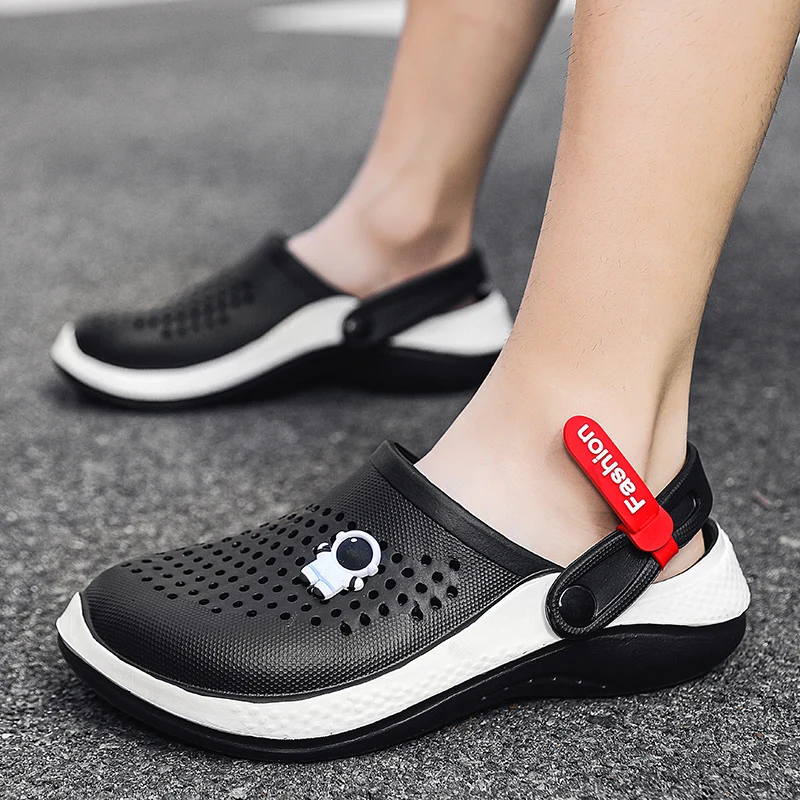 Brand Men Sandals Lightweight EVA Hole Casual Shoes Man Clogs Lovers Home Garden Outdoor Summer Beach Flat Men's Slippers hole shoes,leather sandals,sports slippers,garden shoes