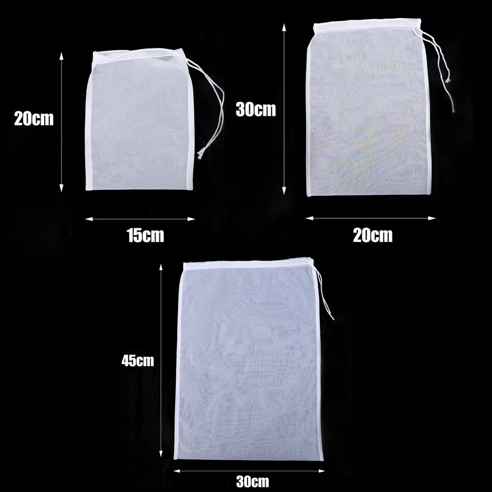 Nylon Soy Milk Filter Bag White Reusable Coffee Juice Tea Filter