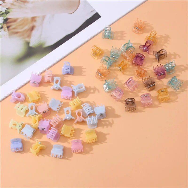 

50Pcs Korean 1.3cm Women Small Claw Clip Headdress Fashion Mini Color Hair Clips Girls Bangs Clip Hair Claw Kid Hair Acces