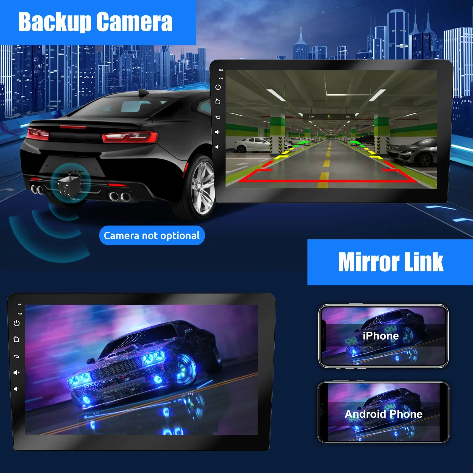 ESSGOO 자동차 라디오 무선 Carplay 안드로이드 자동 2 Din 7 /9 GPS 네비게이터 MP5 플레이어 유리 스크린 Wi-Fi FM BT 자동차 스테레오