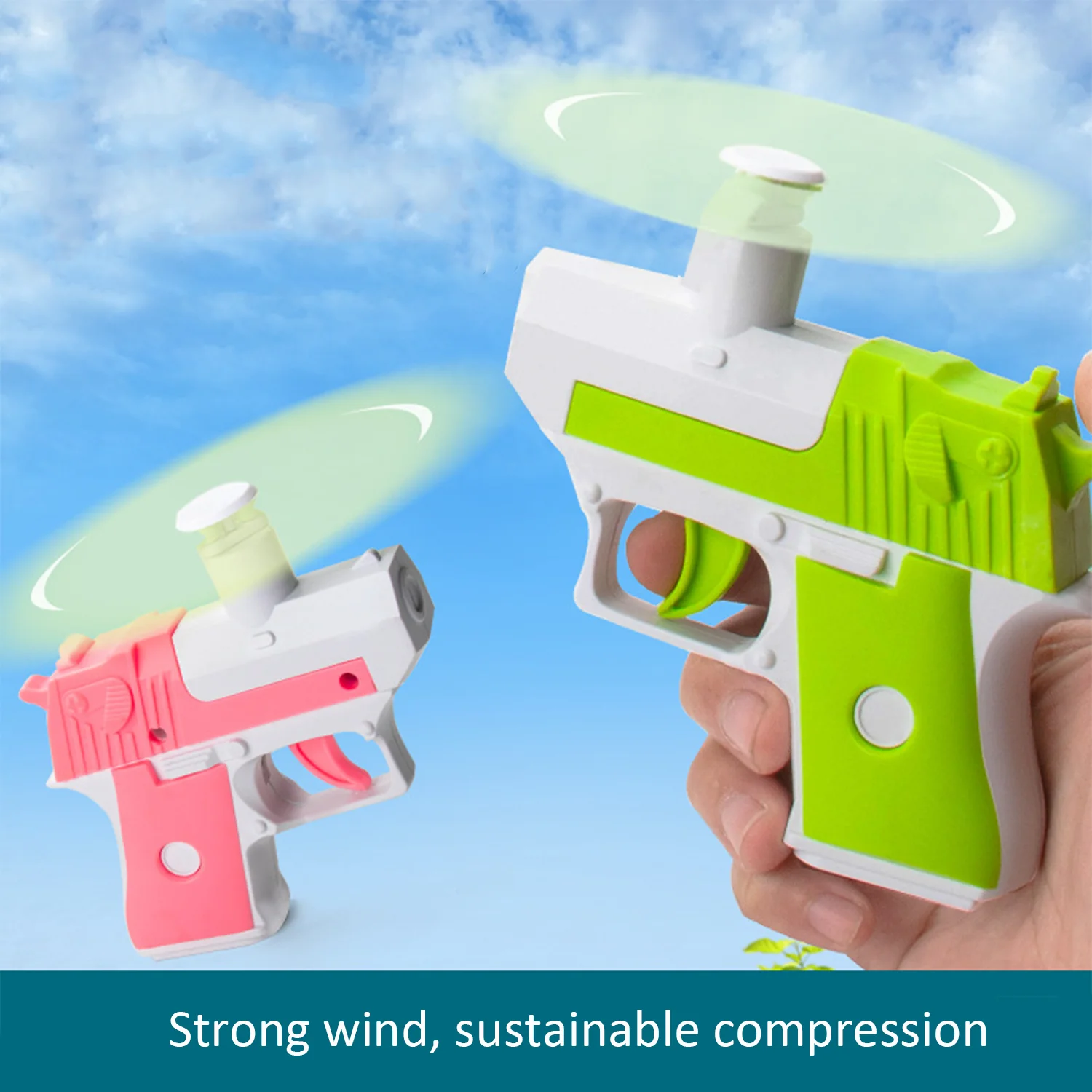 Fun decompression small fan carrot gun, mini creative manual portable handheld fan toy, decompression toy gun 3