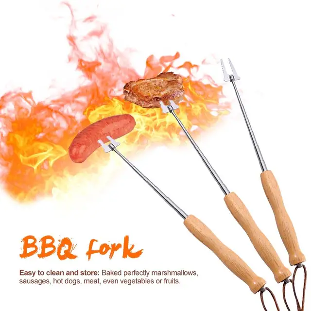 1Pc Grill -Villa Telescopic Pillecukor Kolbászok Hot Dog Zöldségek Pörkölő Botok Tartozék - Image 3