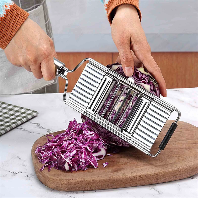 4 In 1 Stainless Steel Shredder Cutter Portable Manual Vegetable Slicer  Easy Clean Grater with Handle MultiPurpose Kitchen Tools