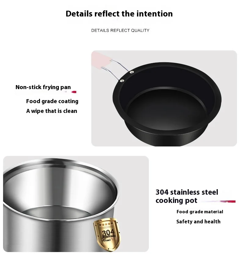 Multifunctio 4 in 1 Breakfast Machine Mini Bread Toaster Baking Oven Omelette Fry Pan Hot Pot Boiler Food Steamer home appliance 3