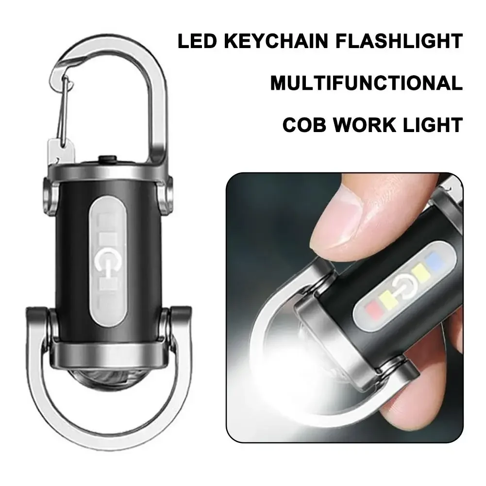 LED Keychain Flashlight Multifunctional COB Work Light Keyring ...