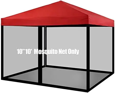 

Net with Zipper for Outdoor Camping DIY Canopy Screen Outdoor Mosquito Net for 10 x 10' Gazebo and Tent (Only Mosquito Net Hel