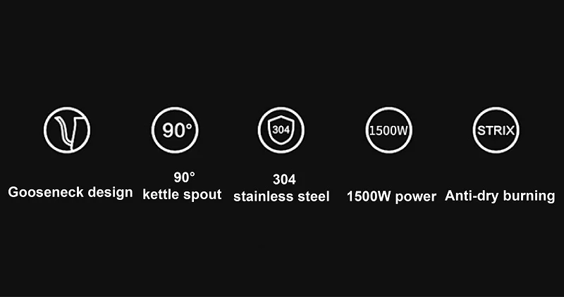 Description Picture 3 of item1500W Electric Gooseneck Coffee Pot Home Electric Kettle Auto Power Off 800ml Kung Fu Teapot Suitable For Tea/Coffee Office Po