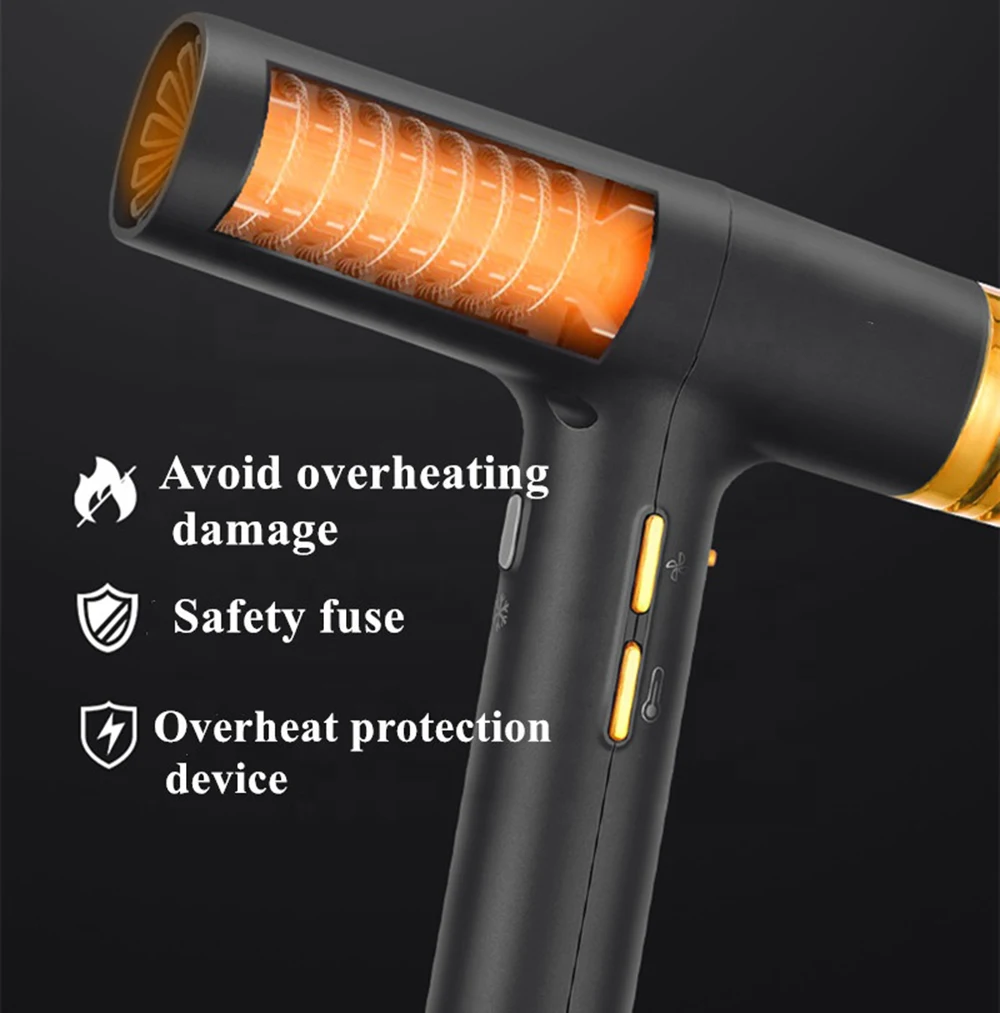 110000 rpm مجفف شعر احترافي بدون فرش منفاخ الأيونا...