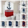 Custom Name Nautical Shower Curtain Anchor Design Waterproof Fabric Bathroom Decor Ocean Themed Personalized Bath Curtain 1