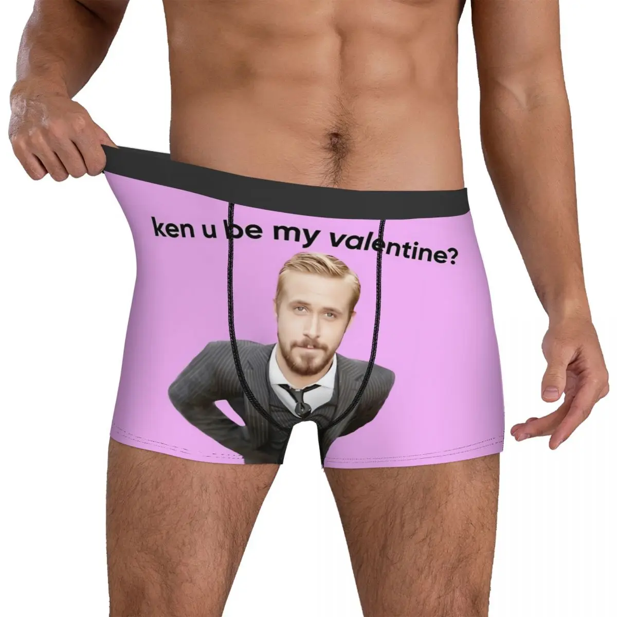 Ryan Gosling Valentines Day Underwear Ken You Be My Valentine Pattern Boxer  Shorts High Quality Male Underpants Cute Boxer Brief - AliExpress