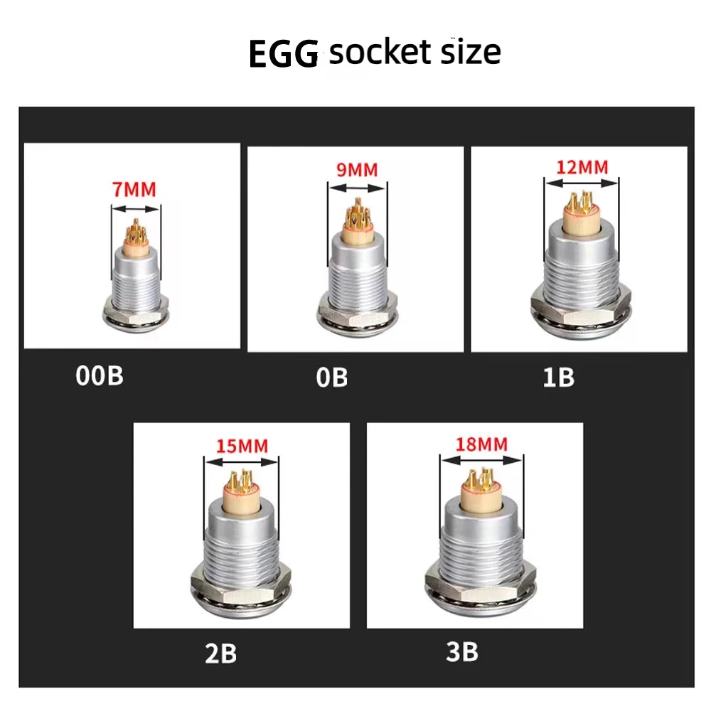 LEMO 커넥터 호환, 12mm 홀 푸시 풀 서클 셀프 래칭 방수 항공 커넥터, 01B FGG 플러그 EGG 소켓