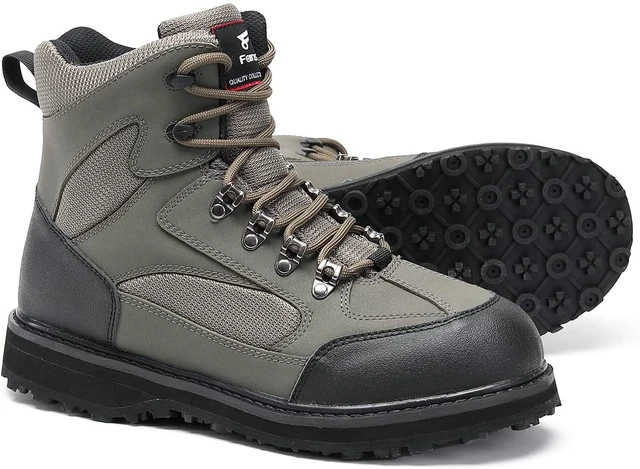 8 Fans Men's Fishing Wading Shoes Anti-Slip Durable Rubber Sole Lightweight Wading Waders Boots