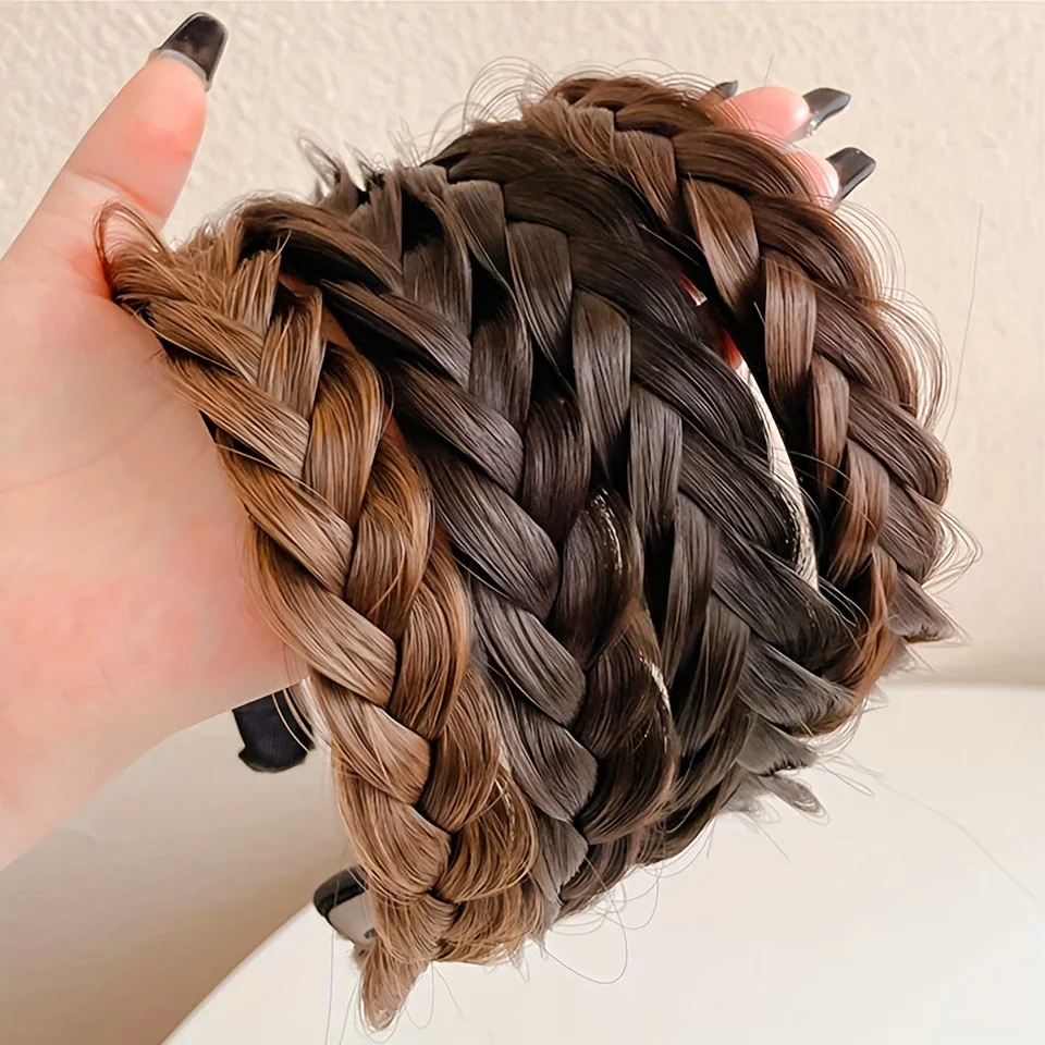Synthetic Braided Headbands for Women Wide Twist Hairbands