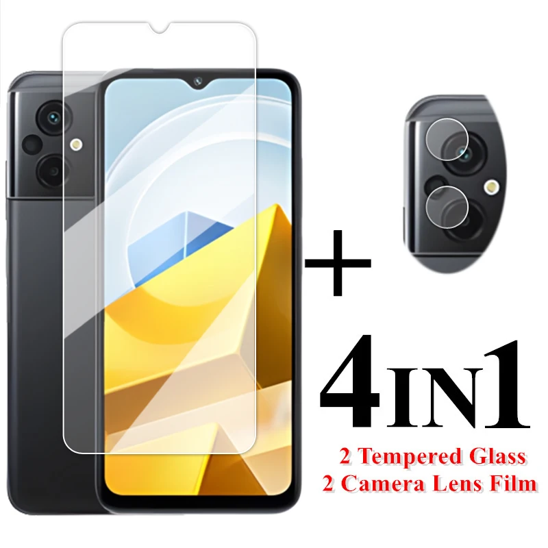 Per Poco M5 Glass 6.58 Pollici Pellicola Salvaschermo Trasparente Poco M5S M5 Global Tempered Glass Xiaomi Poco M5 Global Lens Film