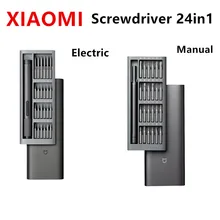 Xiaomi elétrica e manual chave de fenda kit ferramentas de reparo de equipamentos de precisão tipo-c recarregável caso de alumínio magnético gadget