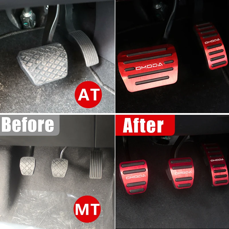 Aluminum Car Accelerator Gas Ful Pedal Brake Pedals Cover Pads Non-Slip Accessories For Chery Omoda 5 C5 FX