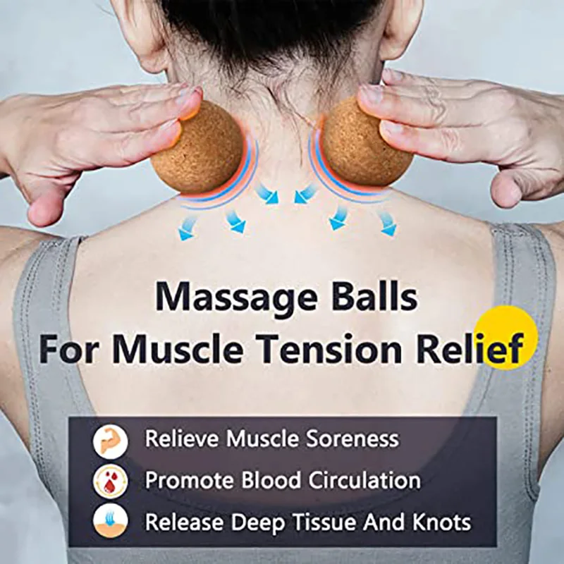 Natural Cork Massage Ball Fascia Cork BallMuscle Massage Tension Relief Back Pain Muscle Trigger Point Fitness