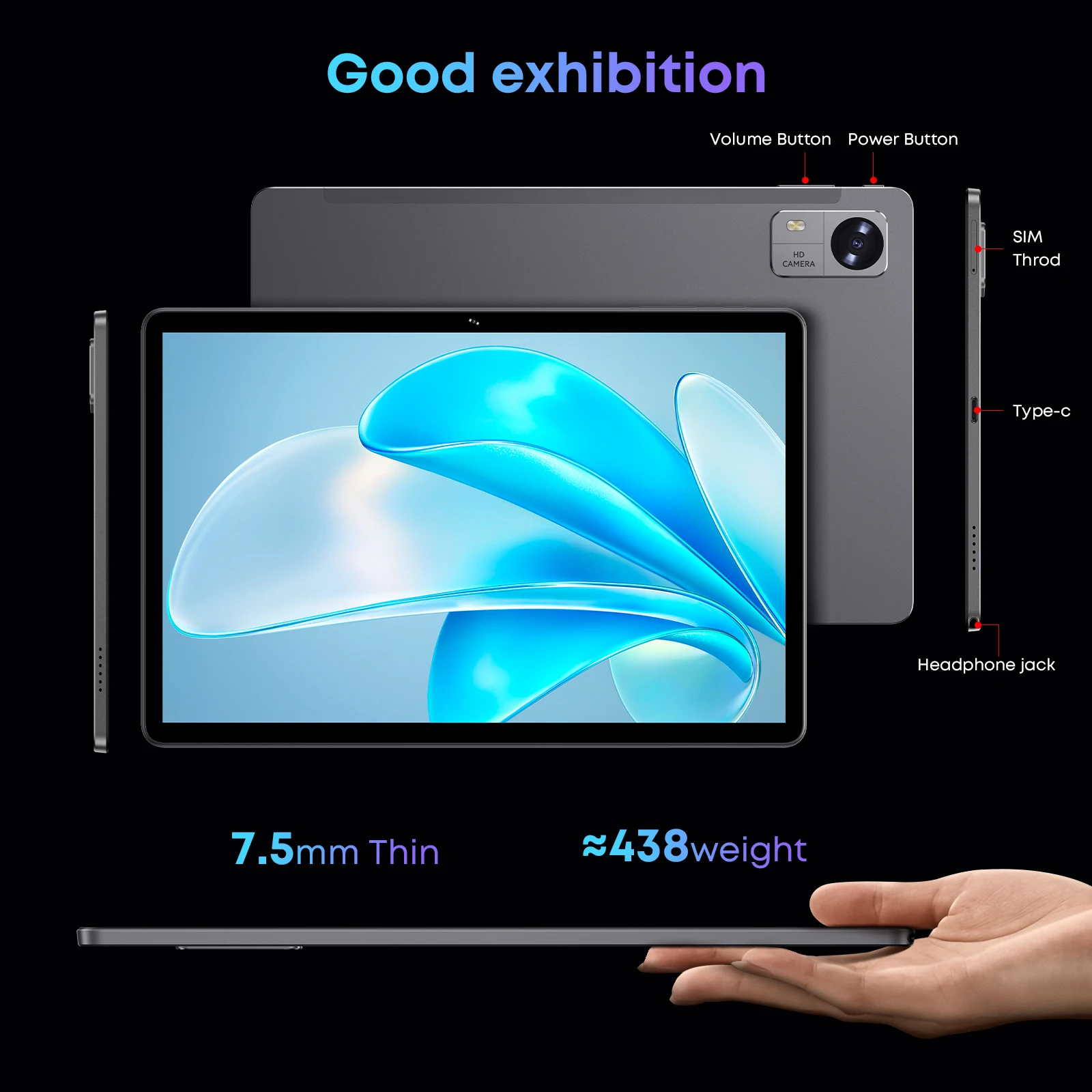 CHUWI Hi10X Pro Tablet Android 13, Unisoc T606 4GB RAM 128GB ROM Tablets，10.1" 1280x800 IPS Screen 7000MAH Battery,2.4G/5G Wifi 6