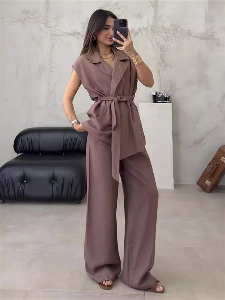 Wmstar Two Piece Set Women Casual Top Pants Sets New in Summer Clothes Outfits Office Lady Matching Sets Wholesale Dropshipping