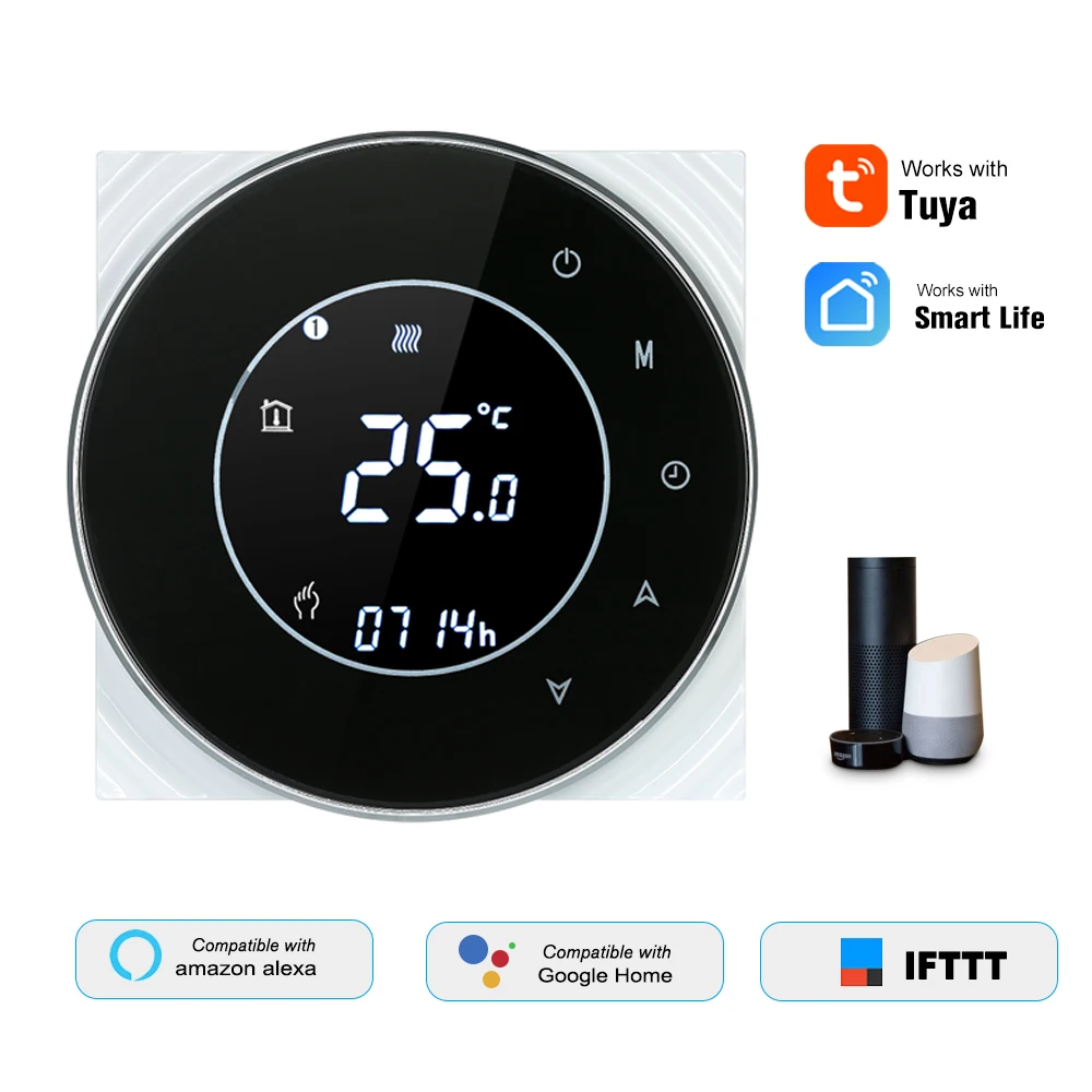 Termostato WIFI, termostato de caldera, compatible con  Alexa, APP  Tuya Smart Life, caja de instalación incluida