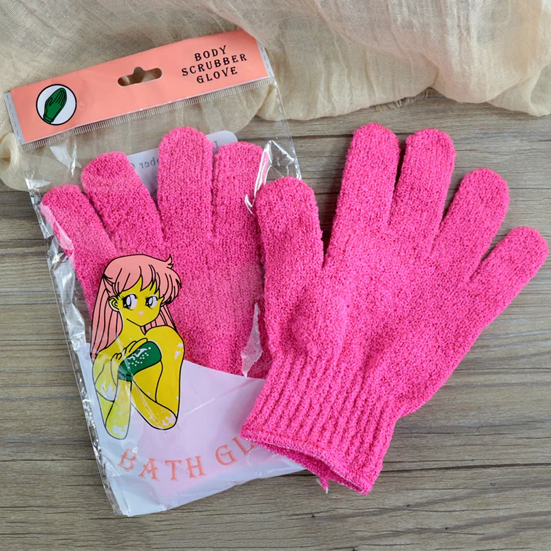 Shower Scrubber 2pc Bath Gloves Skin Wash Cloth Exfoliating Body Massage Sponge Back Scrub Moisturizing Spa
