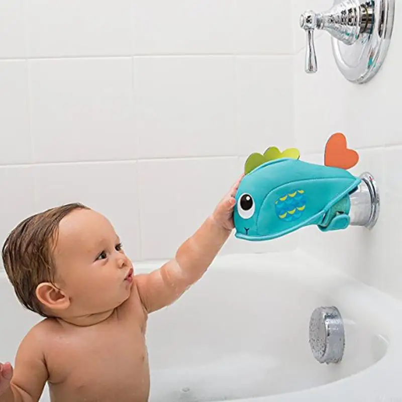 HX5D Useful Bathtub Faucet Cover Cartoon Fish-shaped Water Faucet Mouth Protect Cover