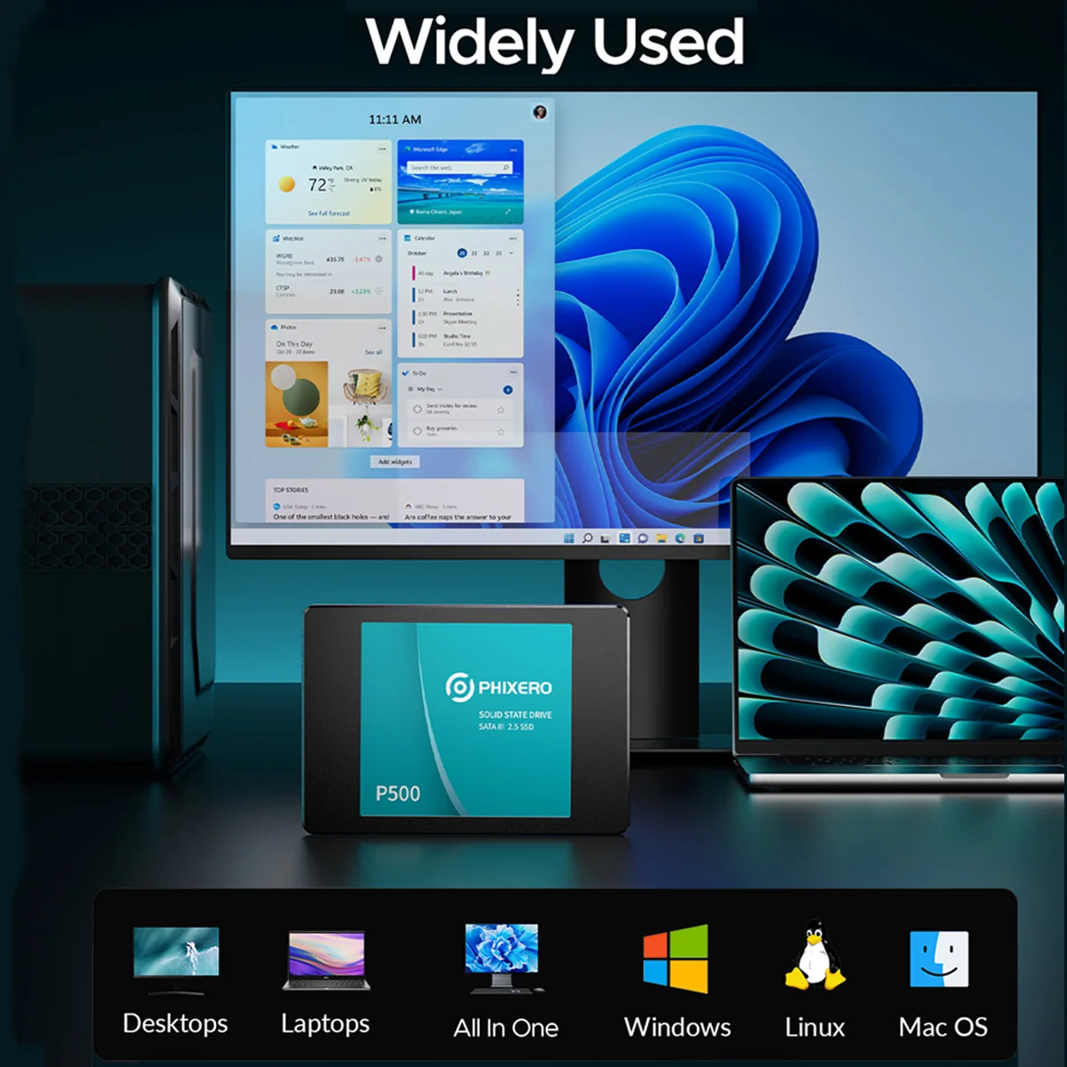 【新品・未開封】✨️高速✨️PHIXERO SATA3 SSD 2TB P500 Amazon | PHIXERO P500 SATA SSD 2TB 内蔵2.5インチ SSD 7mm 3D
