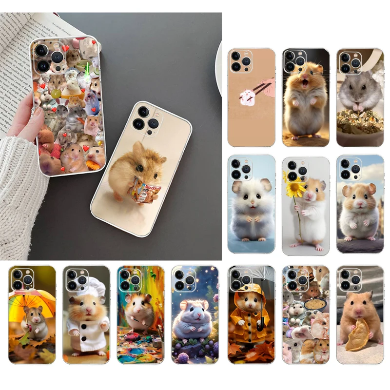 

Cute Hamster Phone Case For iphone 15 14 Pro Max 13 12 11 Pro Max XSMax XR 12 13 mini 14 Plus Shell