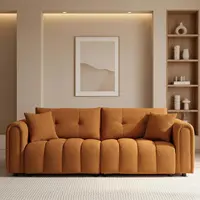 91.5"Mid-Century Modern Boucle Sofas for Living Room,Comfy Sherpa Cloud Couch,Oversized Loveseat Couches for Bedroom-Customized