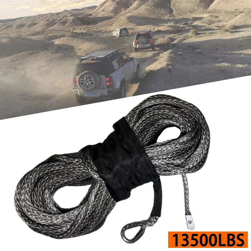 Upgrade 26mX8mm Towing Winch Cable Rope String Line Synthetic