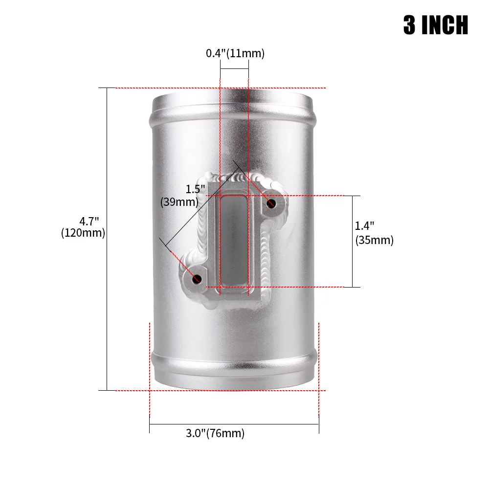 Neue 63/70/76mm Auto Luftmassen Sensor Adapter MAF Lufteinlass Meter Montieren Basis Für VW Nissan Für Honda Für Ford 2,5 "2,75" 3" MAF006 – Detail 8