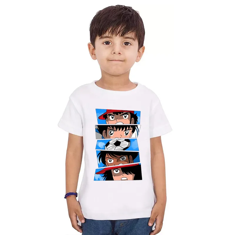 Anime Captain Tsubasa Le Petit Football Print Cartoon Kids T-Shirt Summer Girls Clothes Baby Boys T Shirt Abbigliamento Per Bambini