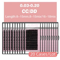 Qeelasee 20pcs/lot CC/DD curl Individual Eyelash Extensions Classic Makeup Lashes Matte Black Soft Natural 12 Lines Syntheti 1