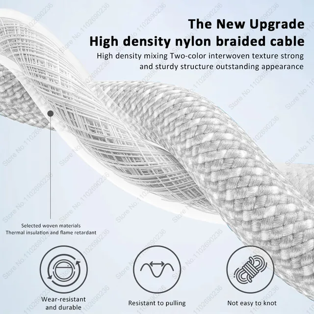 PD 35W Original USB Type C Braided Cable For Apple iPhone 15 Pro Max Fast Charge Data Cable For iPhone 15 Plus Phone Accessories 3