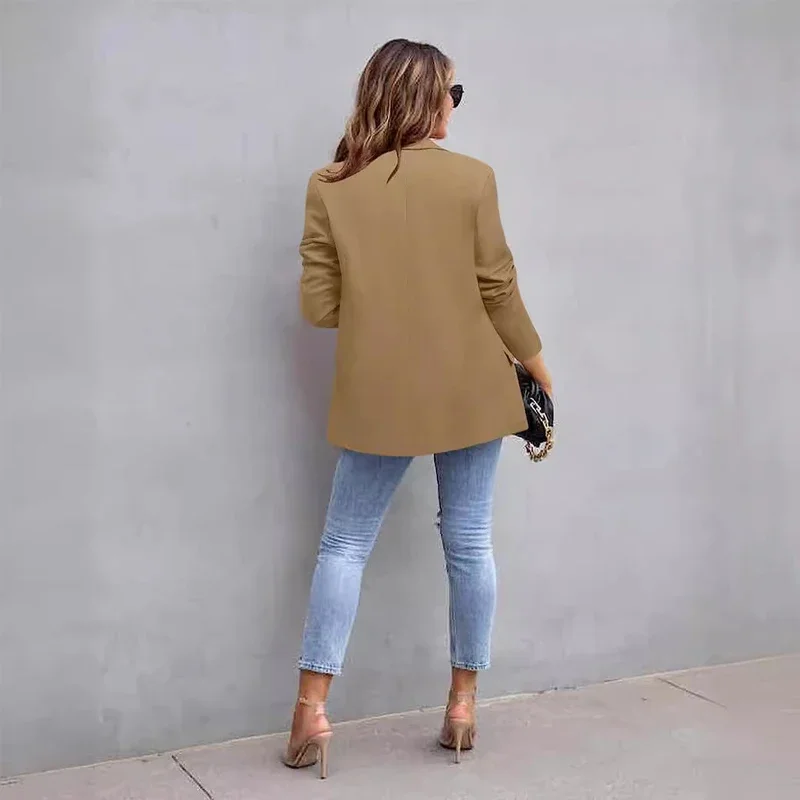 Spring Thin Women's Suit Jacket Solid Color Casual Single-breasted Long Sleeve Blazer Ladies Business Commuting Slim Suit Coat