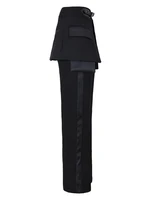 سروال نسائي عالي الخصر من الجلد الأسود غير المنتظم ، بنطلون طويل واسع الساق ، بنطلون فضفاض ، موضة الربيع ، الخريف ، جديد ، JQ78101 ، 1