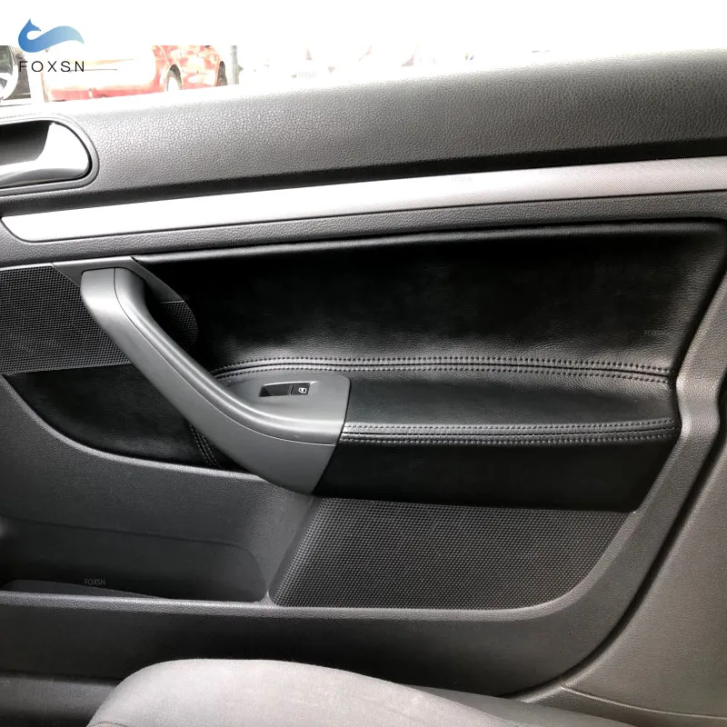 Left Hand Drive Microfiber Leather Door Panel Cover for VW Golf 5 Jetta 2005-2009 Car Door Armrest Panel Cover Sticker Trim car door panel cover