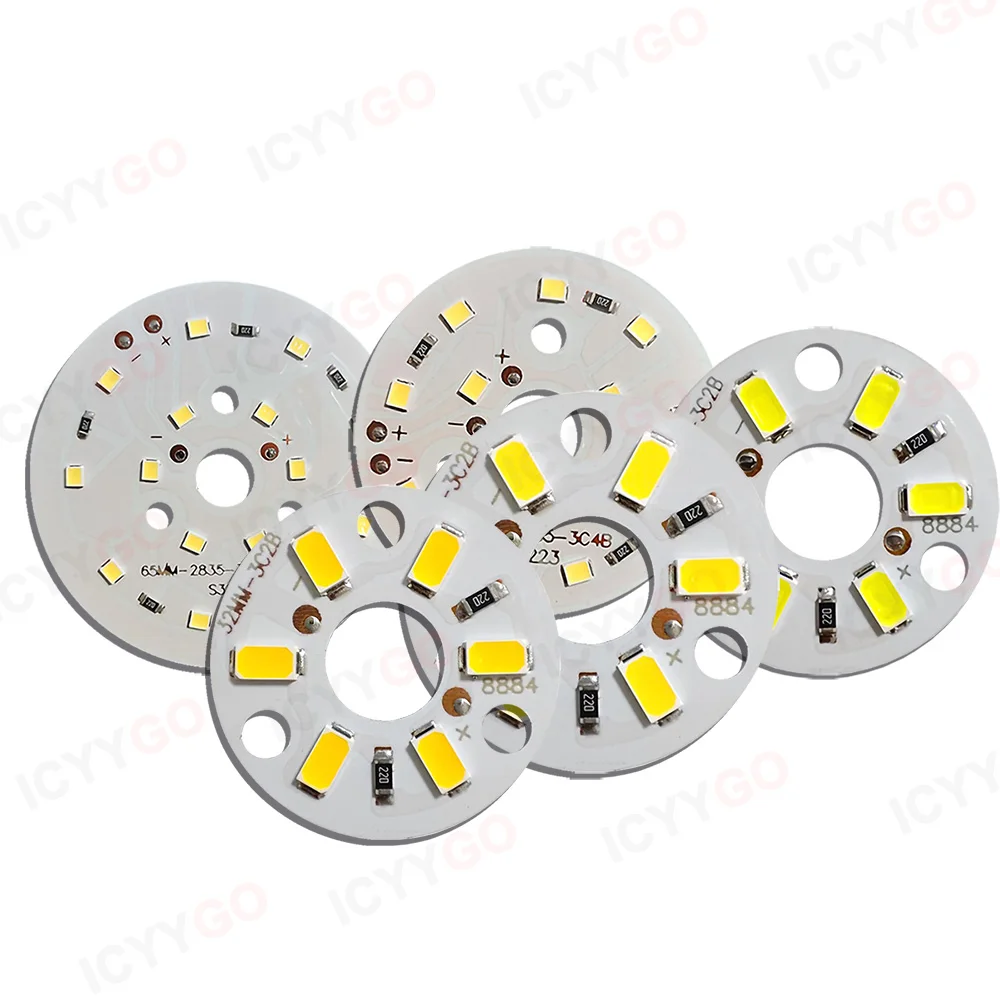 LED Light Panel 12V 3W 5W 7W Low Voltage Light Source Board DC White Warm 46MM 48MM 65MM DIY Round Panel