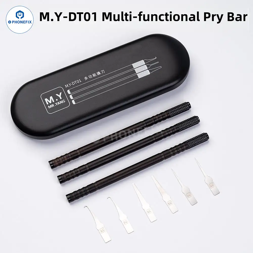 YCS DT01 다기능 프라이 나이프 도구 세트 휴대폰 수리 도구 키트 분해 블레이드 미끄럼 방지 금속 프라이 스크레이퍼 휴대폰 수리