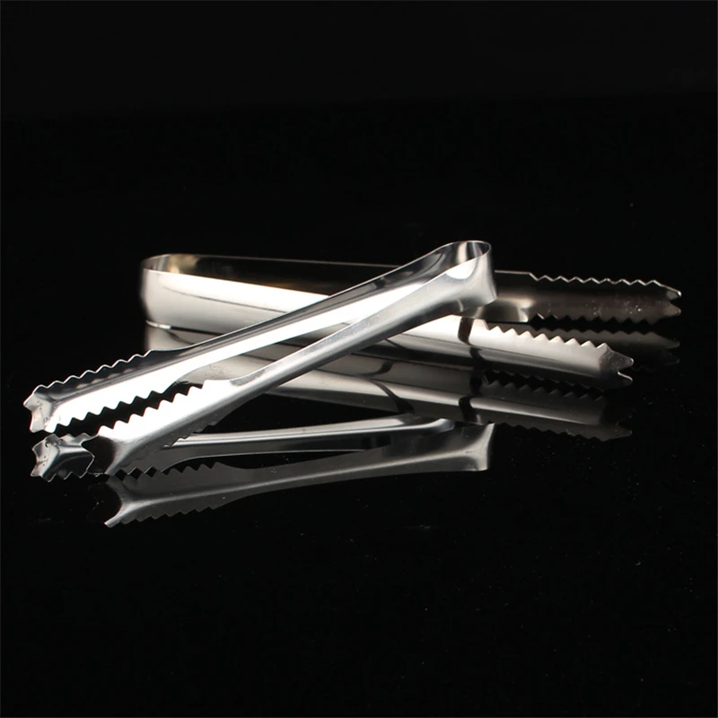 Stainless Steel Barbecue BBQ Clip Bread Food Ice Clamp Ice Tongs Bar Kitchen Accessories
