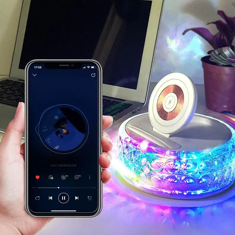 

Wireless Fast Charger Table Lamp Ornament With Built In Battery Touch Night Lighting Design Compatible With Tablet And Phone
