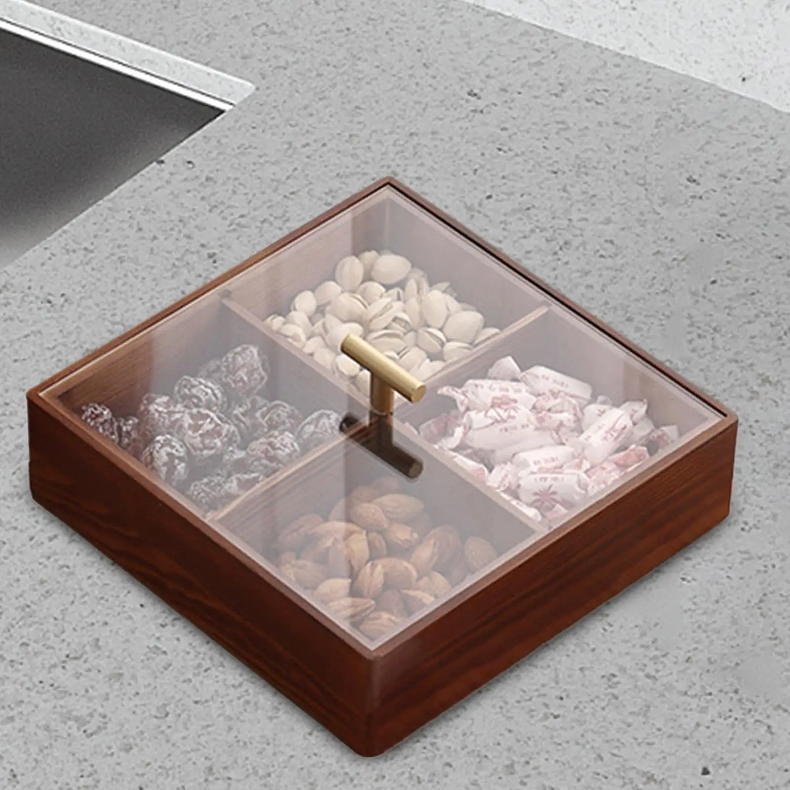 Divided Serving Tray with Lid Party Multipurpose Home Decor Candy Bowl Dried Fruit Tray for Candy Dessert Nuts Sweets Snacks
