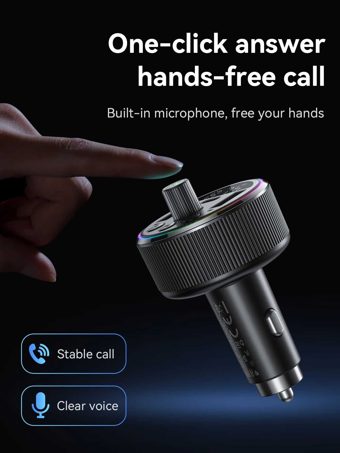 HOCO E82 48W Bluetooth 5.3 Car FM Transmitter with PD30W & QC3.0