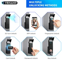 Tuya WiFi APP 3D Face Recognition Fingerprint Smart Lock Waterproof Gate Iron Door RFID Digital Face Recognition Lock For home 4