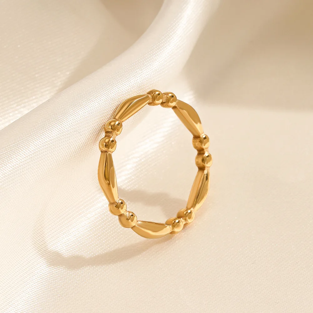 

Simple Geometric All-Match Stainless Steel Ring Female Ins Style Fashionable Temperament 18K Gold Plated Ring Ring