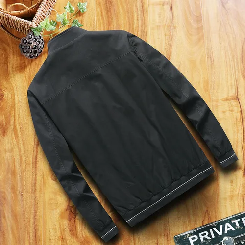 봄과 가을 남성 폭격기 재킷 캐주얼 남성 겉옷 윈드 브레이커 스탠드 칼라 재킷 남성 Workwear 재킷 L-6XL 4