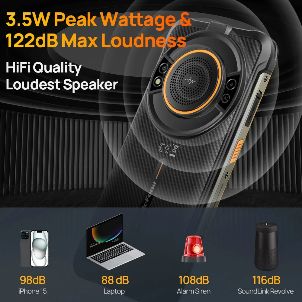 In Stock Ulefone Power Armor 16S ,NFC, 16GB RAM 128GB ROM,50MP Camera, 9600mAh ,122dB Loudest Speaker, Android, Global Version 3