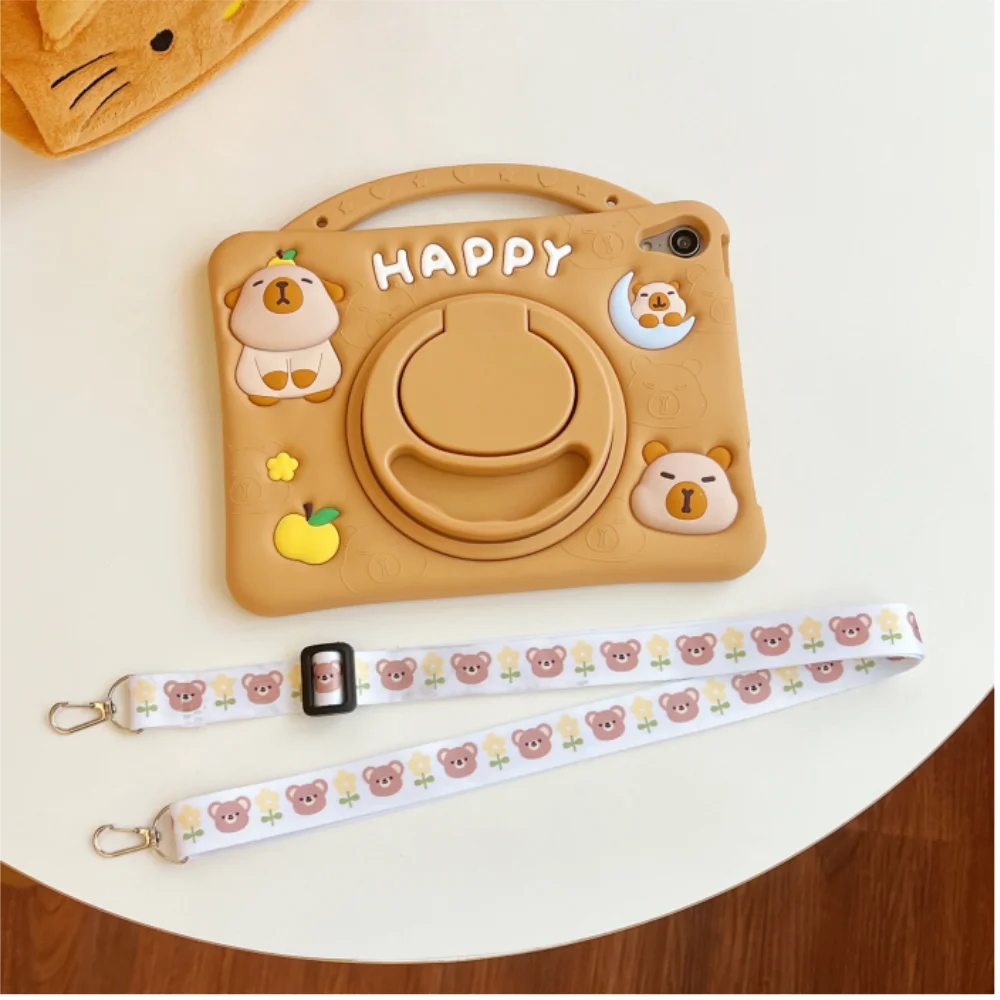 Colorful Kids' iPad Case with Kapybara Design